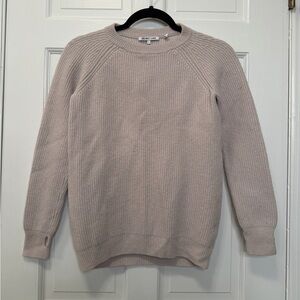 Helmut Lang Wool Cashmere Ribbed Crewneck Sweater Beige Size XS